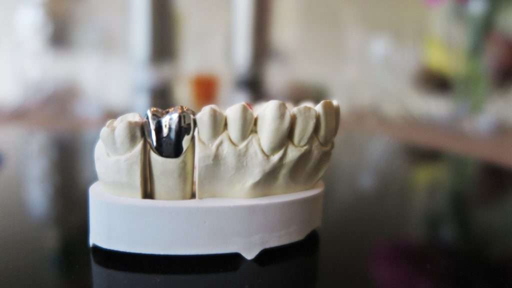 close up dentures table